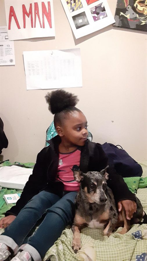 When JaLeyah is visiting Ernie doesnt mind as much to be late for a walk. JaLeyah Leggett is the older niece who visited with her baby sister who was born in the middle of this pandemic.