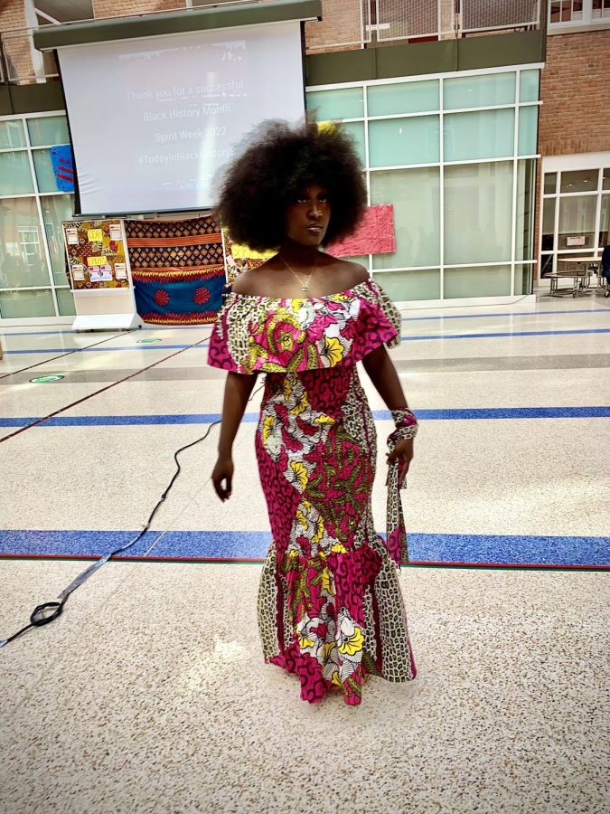 Natural hair and African prints were styling in Fridays Black History Month fashion show, which capped off Spirit Week.